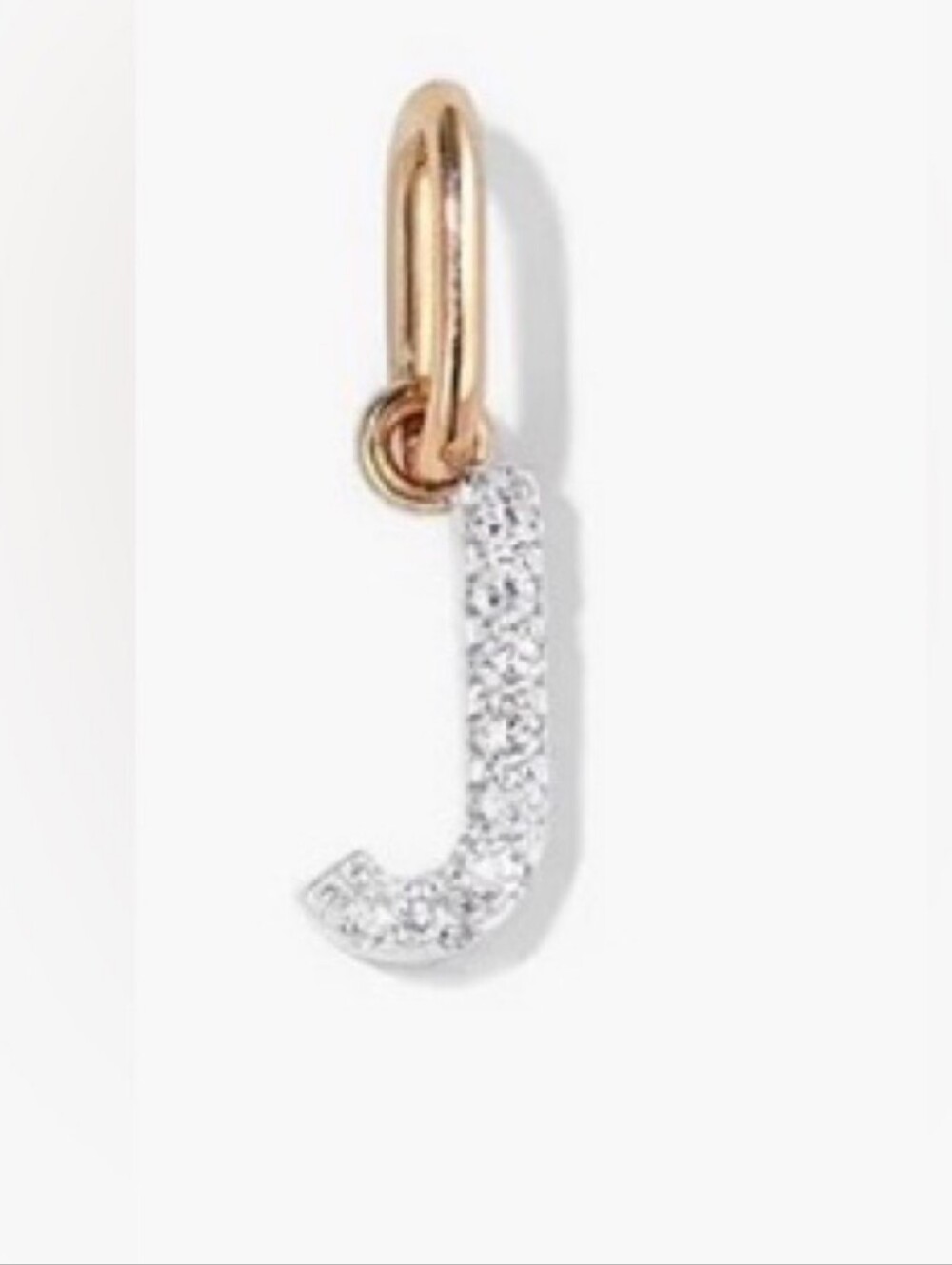 Mejuri Diamond J Yellow Gold Pendant